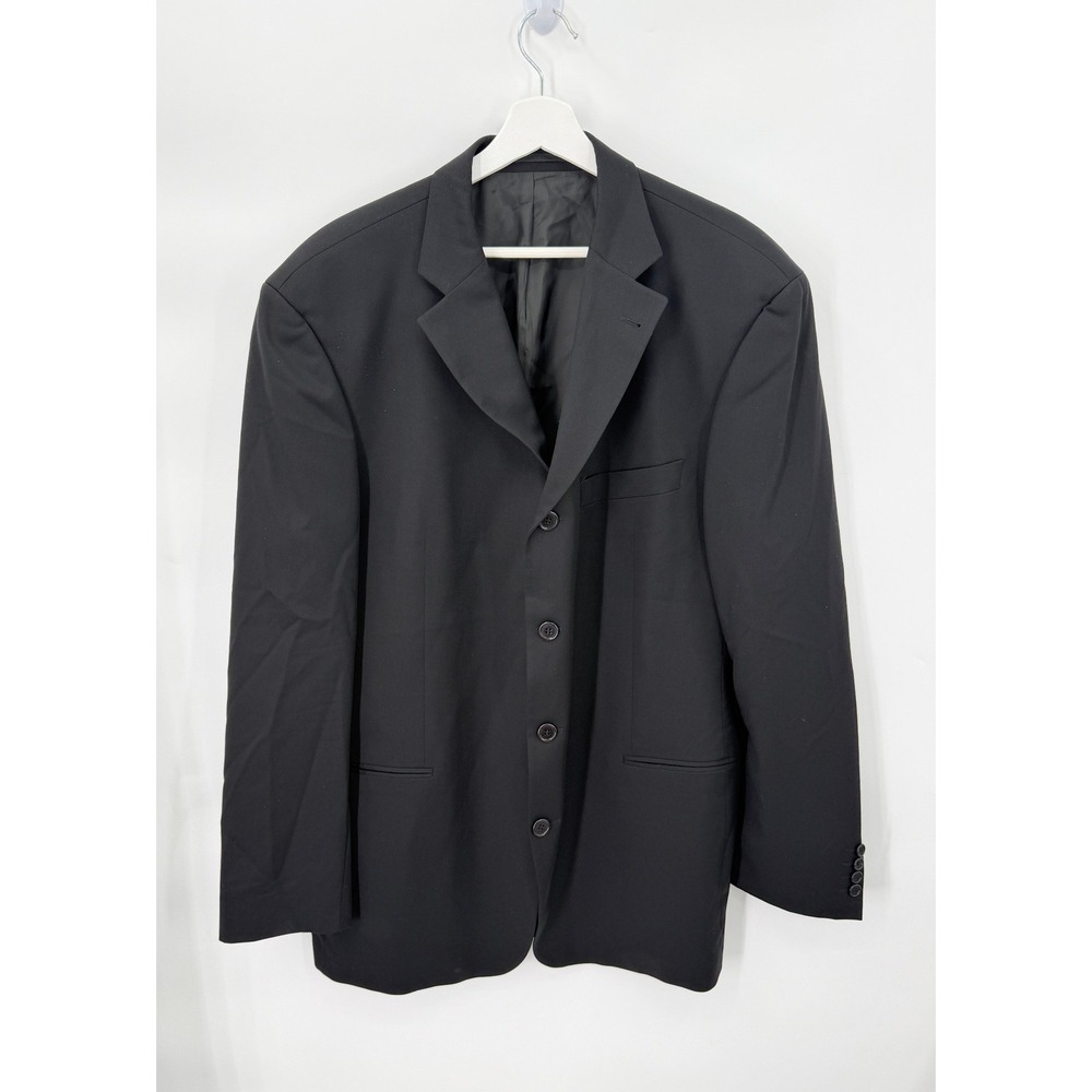Hugo Boss Blazer Mens 50R Black Super 100 New Wool 4 Button Sport Coat Classic